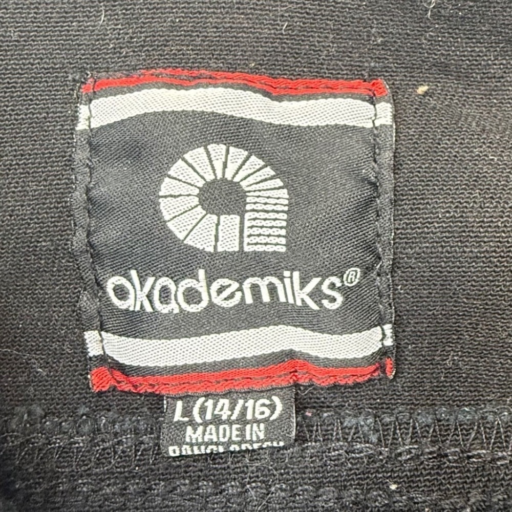 Akademiks Jean Jacket Black Y2K Graffiti Denim Jacket Street Size L 14/16 - Picture 5 of 14